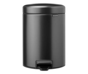 Brabantia NewIcon Pedal Bin 1008838, 5 l, Soft Close, csúszásgátló talp, sötétszürke