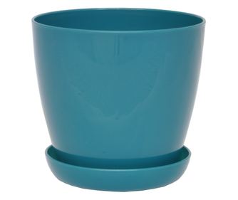 Διακοσμητική Γλάστρα Orkide, Vasar, Στρογγυλή, Μπλε Πετρόλ, Εσωτερικού/Εξωτερικού Χώρου, 22 x 21 εκ.
