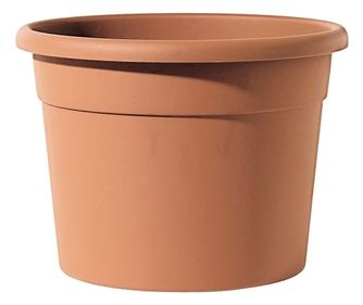 Διακοσμητική Γλάστρα Diana, Vasar, Στρογγυλή, Κεραμιδί Χρώμα, Πολυαιθυλένιο, με Πιατάκι, Εσωτερικού/Εξωτερικού Χώρου, 1 L, 15 x