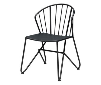 Scaun dining negru din metal, Corolle
