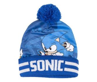 Gyermek szett, sapkával, kesztyűvel és gallérral, Sonic karakter, Cerda
