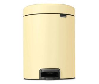 Кош за боклук с педал Brabantia NewIcon 1008840, 5 л, Леко затваряне, Противоплъзгаща основа, Жълт
