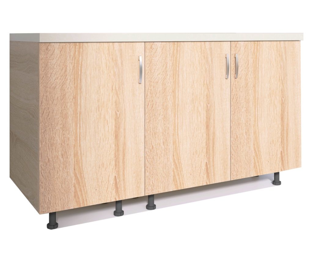 Kitchen Base Cabinet 120x50x90 cm, Sonoma Color, 18mm Chipboard, Heat-Resistant Top