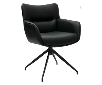 Set 2 Scaune de Sufragerie cu Cotiere Jessica - Negru