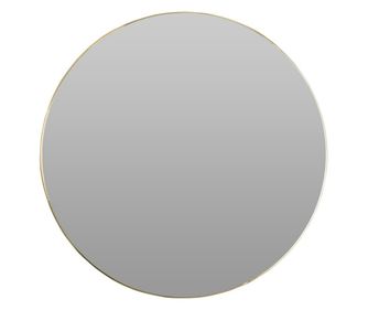 Zidno ogledalo, okrugli metalni okvir, zlatni, 75 cm