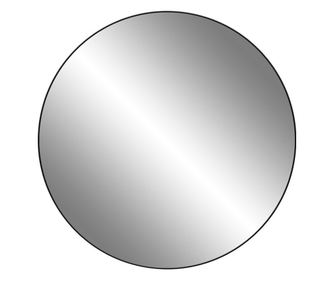 Zidno ogledalo, okrugli metalni okvir, crna boja, 75 cm