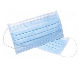 Papírmaszk háromrétegű - Kék (50 db)