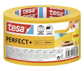 Tesa Perfect+ (56539-00000-00) Festő védőszalag Sárga (H x Sz) 100 m x 30 mm 2 db