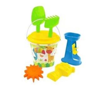 Mochtoys Homokozókészlet mini vízimalommal, 7 részes - Sárga szitával (11195)