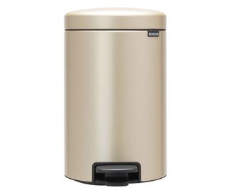 Кош за боклук с педал Brabantia NewIcon 1003201, 12 л, Плавно затваряне, Противоплъзгаща основа, Златен металик