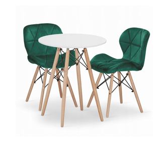 Σετ Τραπεζαρίας Valora KOVA 60, Μοντέρνο Σχέδιο, Στρογγυλό, Λευκό, για Τραπεζαρία, x2