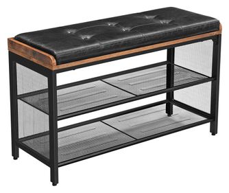 Παπουτσοθήκη Valora με Κάθισμα, Ρουστίκ, Καφέ, Μεταλλική, για Είσοδο