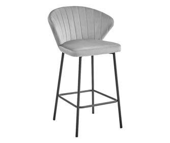 Set 4 Scaune Bar Kors Catifea Gri Deschis