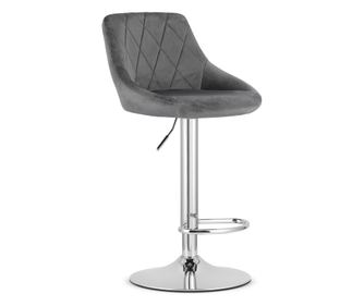 Scaun Bar Kona baza Cromata , Catifea Gri