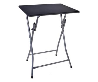 Сгъваема маса, 48x38x65см, Метал. MDF, Правоъгълен, Черен