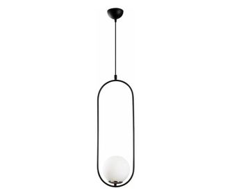 Lustra de lux, abajur de sticla, negru/alb