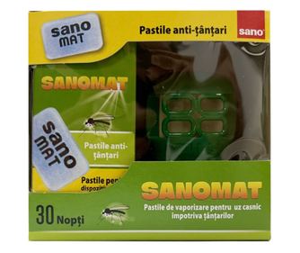 Aparat electric, SanoMat cu 30 pastile impotriva tantarilor
