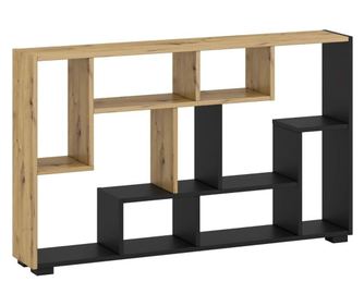 Рафт PRESLE дъб+черен 70x20x120 см дъб+черен