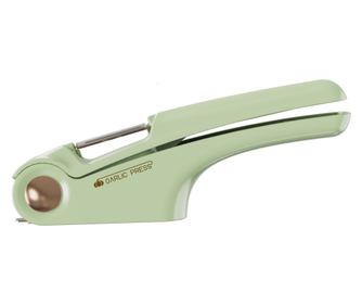 Presa Multifunctionala pentru Usturoi 4in1, Presa, Feliator, Desfacator de Borcane, Curatator Fructe/Legume, 22 x 8.8 cm, Verde