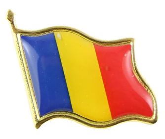 Insigna Steag Tricolor Romania, Model Brosa cu Ac de Siguranta, 20x20 mm