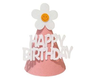 Set 3 Coifuri Happy Birthday, pentru Petrecere, Tematica Aniversare, cu Floare din Spuma, Multicolor