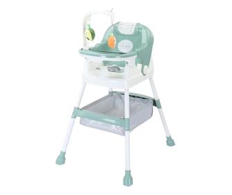 Scaun de Masa pentru Copii, Multifunctional, Pliabil, cu Roti, Cos de Depozitare, din Plastic, Centura de Siguranta, Suport de A