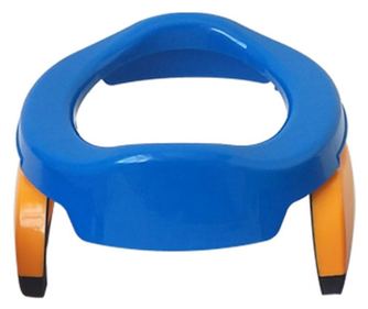 Olita Portabila 2 in 1, Olita + Capac de Toaleta, din Plastic, Diametru 21 cm, Albastru