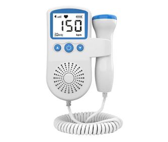 Monitor Fetal Doppler, Monitorizare Sarcina, Ritm Cardiac, Ecran LCD 4.5 cm, 2 x Baterii AA (neincluse), Portabil, din ABS, 12.8