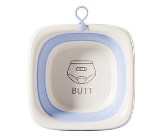 Cada Pliabila pentru Baie pentru Copii, Cadita pentru Bebelusi, Model Patrat pentru Fundulet, Albastru, 32x27.5x3.7 cm, 4 L