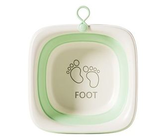 Cada Pliabila pentru Baie pentru Copii, Cadita pentru Bebelusi, Model Patrat pentru Picioare, Verde, 32x27.5x3.7 cm, 4 L