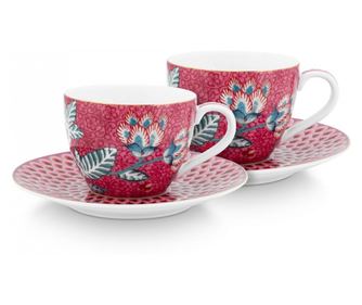 Set 2 cești cu farfurioare Flower Festival 280ml