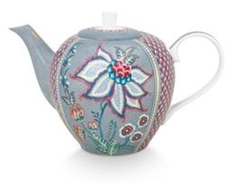 Čajnik od porculana, Pip Studio, Svijetloplavi, 1.6l, kolekcija Flower Festival