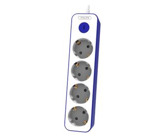 Philips CHP2145U/58 podaljšek, s stikalom, otroška zaščita, 4 vtičnice, 1,5 m, bela/modra