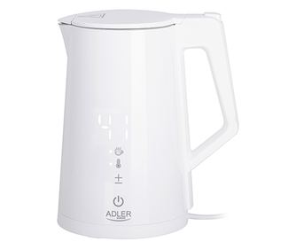 Електрическа кана, Adler, Inox, 1850W, LED, 1.7L, Бяла