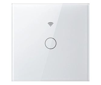 Смарт сензорен превключвател Gosund SW11, 10A, Wi-Fi, гласово управление, таймер, без нулиране, 1 канал, защитено стъкло, Мобилн