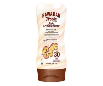 Хидратиращ слънцезащитен крем за тяло с кадифен ефект SPF30, Hawaiian Tropic Silk, 180 мл