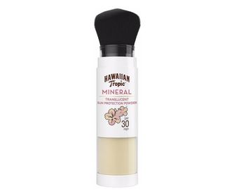 Čopič in prosojen puder z osvetljevalnim učinkom in zaščito pred soncem, Hawaiian Tropic Mineral Brush SPF30, 4,25 g