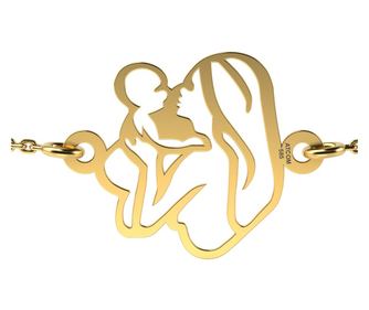 Bratara cu lantisor din aur galben model Mama cu copil