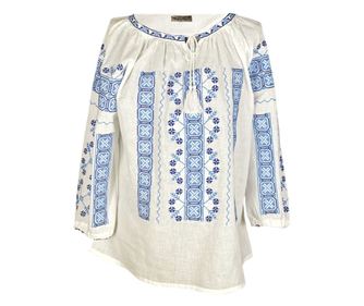 Bluza tip ie ženska B23, bela/kozmično modra
