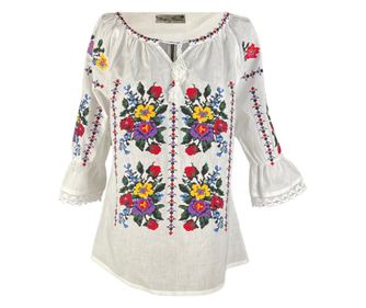 Bluza tip ie ženska R2, bela/vijolična