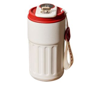 Cana termos Pufo Luxury cu indicator LED de temperatura, 400 ml, rosu