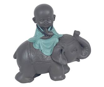 De la SIGRIS Micul Buddha pe Elefant Include 2 Unități Figuri Buddha Colecția Orientală Semne Grimalt Decor și Go