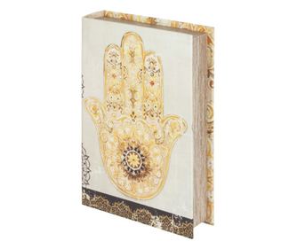 Cutie de cărți decorative din lemn - Set de 2, Design Mâna Fatimei Decor și Go