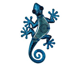 Figurină animal din metal și sticlă albastră SIGRIS 1 11 21cm Set de 2 unități Figurină șopârle 2 unități