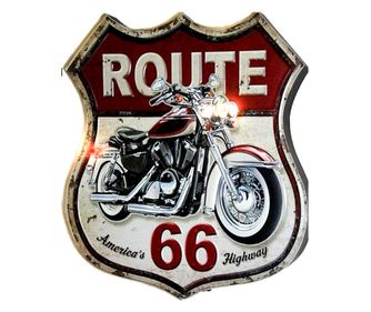 Placă metalică Decor And Go - Route 66 Placă metalică decorativă pentru perete 35x1x30cm