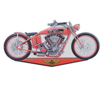 Decor And Go - Placă decorativă de perete din metal roșu Moto 1x1x1cm