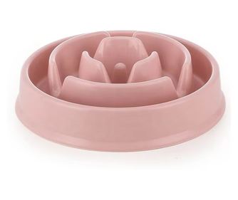 Bol pentru hranire lenta caini Pufo Slow Feeder, 20 cm, roz