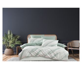 Lenjerie de pat dublu, Majoli Bahar Home Collection, 100% bumbac ranforce, 144 TC, 4 piese(cearsaf de pilota 200x220cm, cearsaf