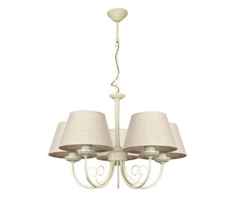 Полилей АМАЛФИ, крем, абажури Камелот Макиато, 5xE27