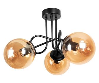 Lampa de plafon MONA, negru/cupru, 3xE27